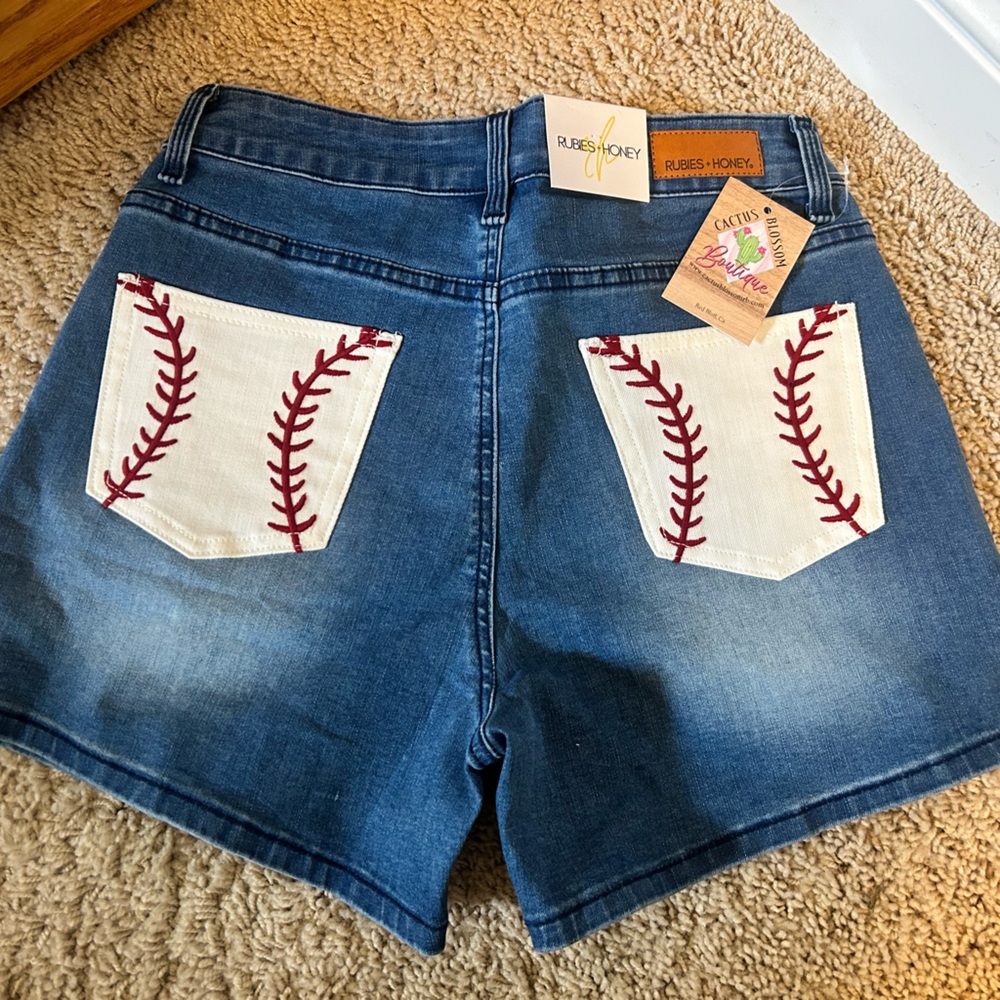 Rubies and Honey baseball shorts
